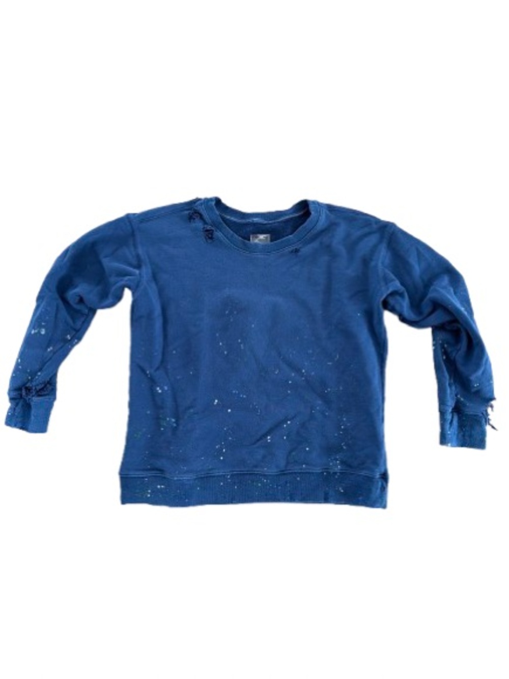 MOTHER crewneck deconstructed sweatshirt paint splatter